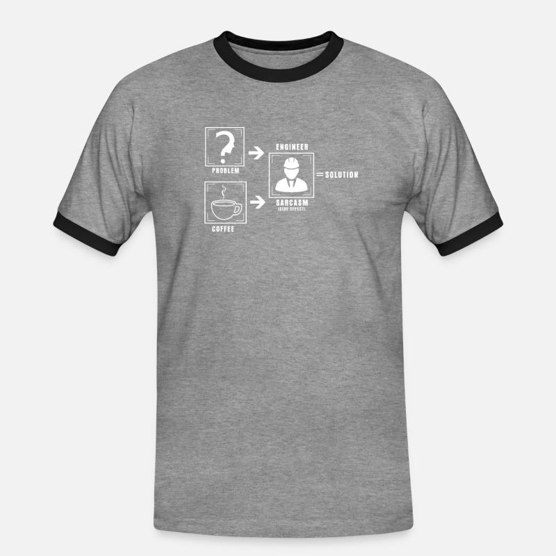 Problem solution coffee - Men's Ringer Shirt - heather grey/black