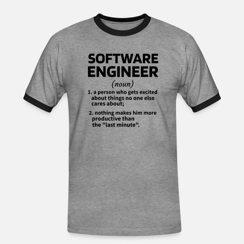 Software Engineer Software Engineer Technician - Men's Ringer Shirt - heather grey/black