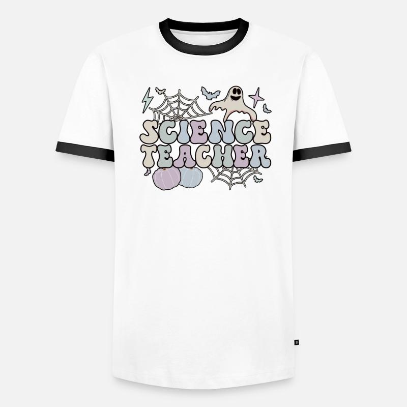 Professeur de sciences Halloween Cadeau d’enseignement des sciences T-shirt contrasté Homme