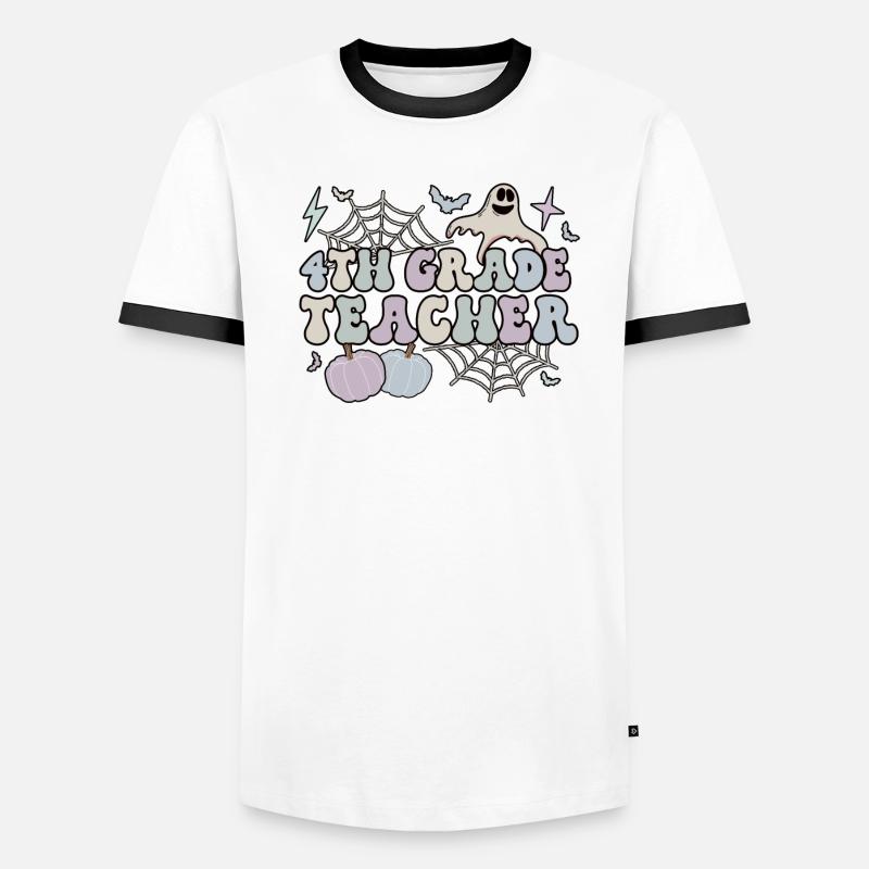 Enseignant de 4e année Halloween 4e équipe quatrième année T-shirt contrasté Homme
