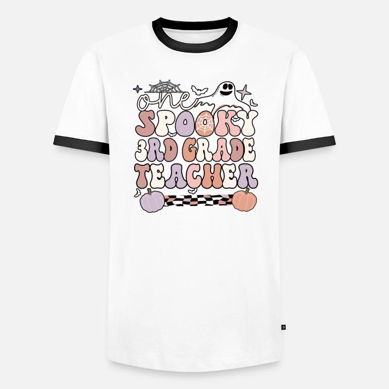 3rd Grade Teacher Halloween 3rd Team Third Grade Men's Ringer Shirt