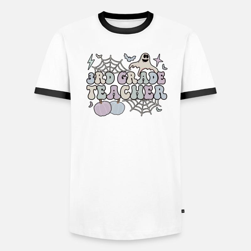 3rd Grade Teacher Halloween 3rd Team Third Grade Men's Ringer Shirt