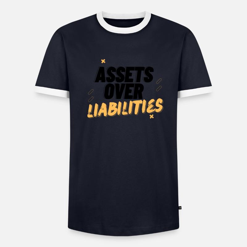 Actifs sur passifs Entrepreneur comptable T-shirt contrasté Homme