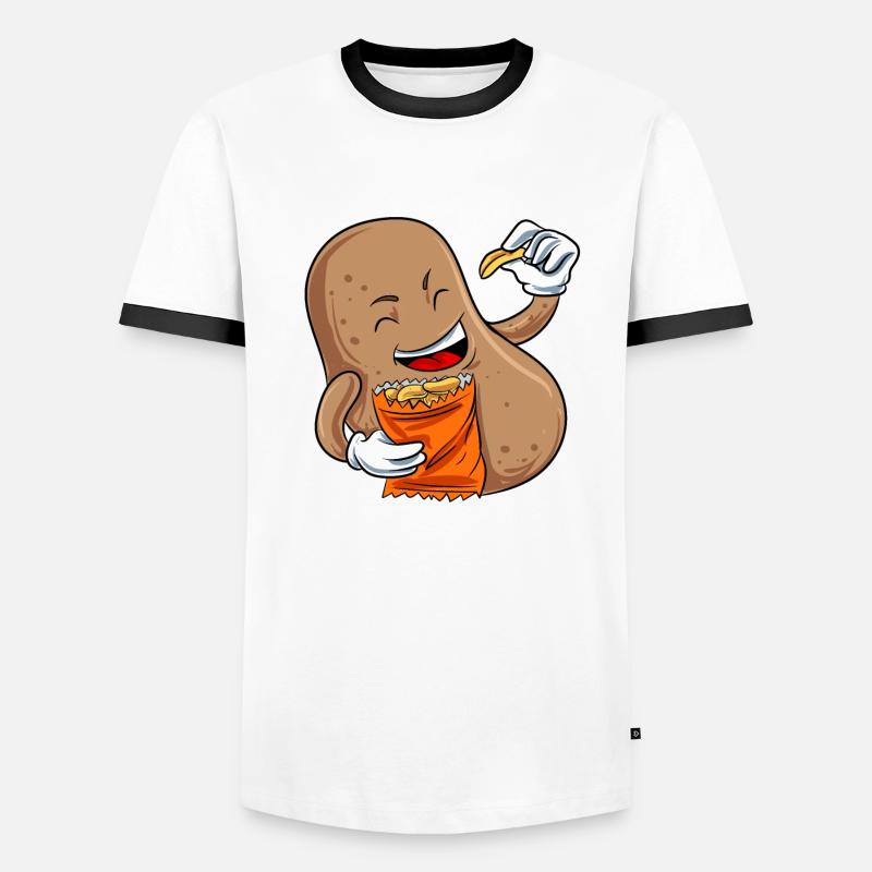 Chips Eating Snacks Candy Gift Men's Ringer Shirt