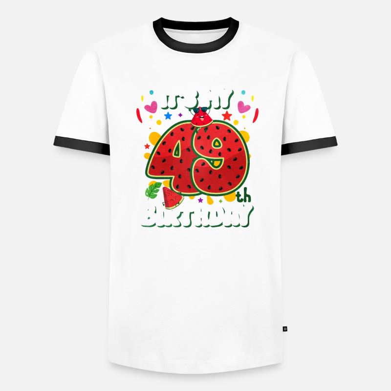 49e anniversaire Pastèque T-shirt contrasté Homme