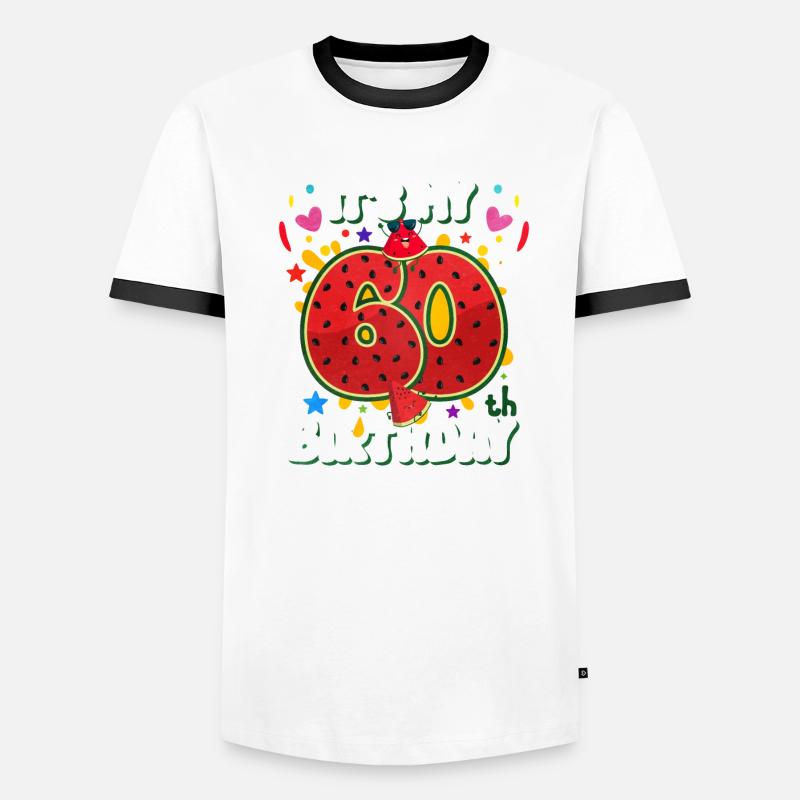 60e anniversaire Pastèque T-shirt contrasté Homme