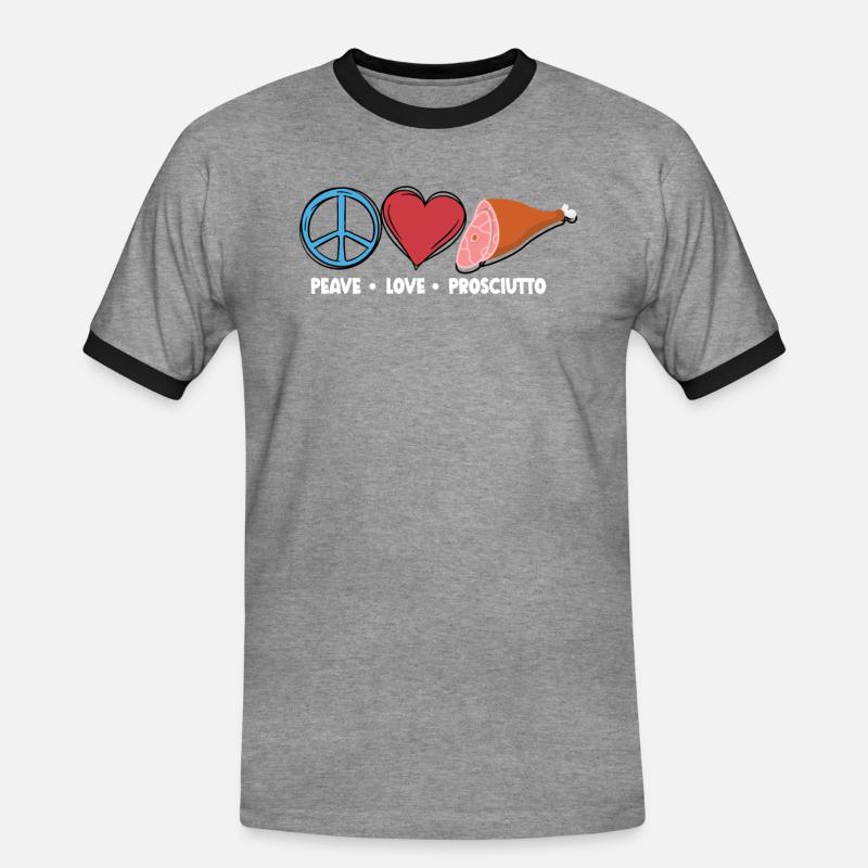 Ham - Men's Ringer Shirt - heather grey/black