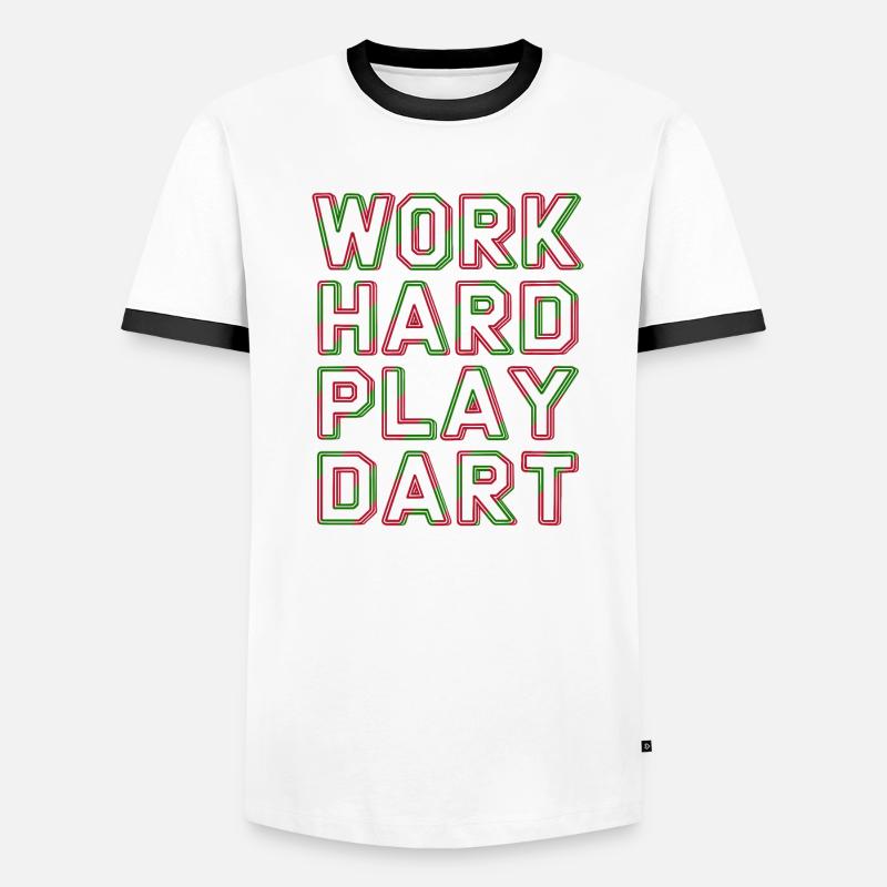 Travailler dur Jeu Fléchettes Fléchettes T-shirt contrasté Homme