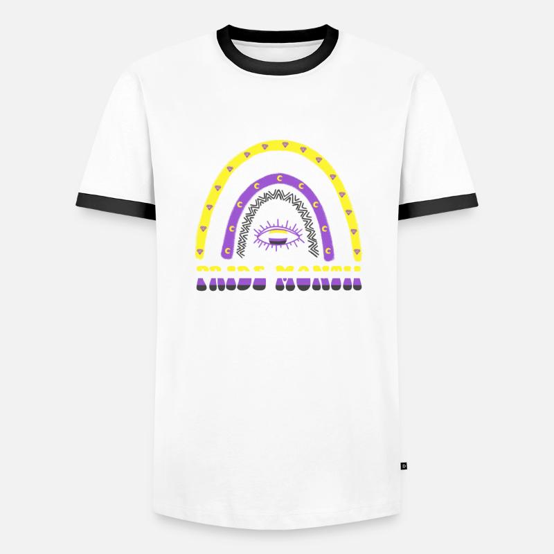 Boho Regenbogen Happy Pride Month Nonbinary Männer Kontrast-T-Shirt