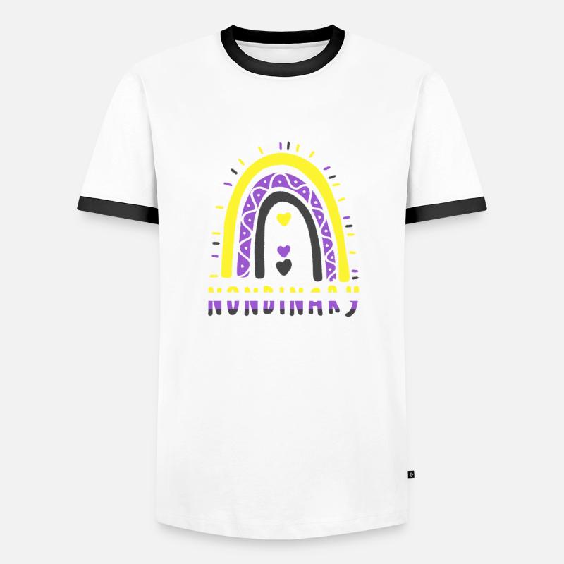 Nonbinary Boho Regenbogen Männer Kontrast-T-Shirt