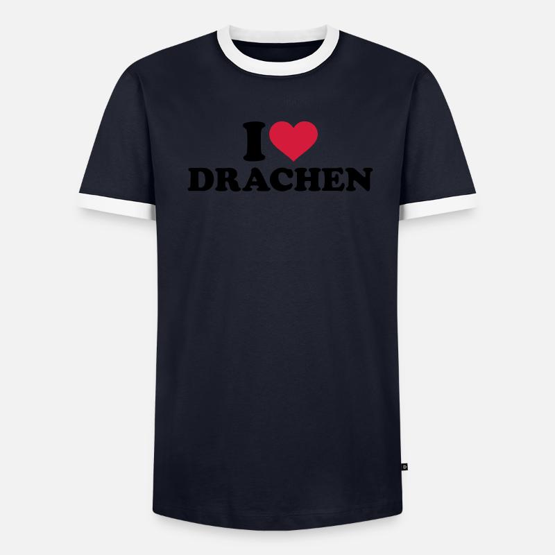 Drachen Männer Kontrast-T-Shirt