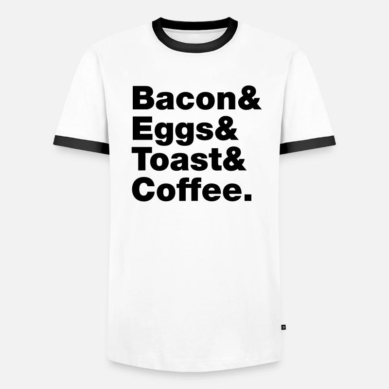 Breakfast (Bacon & Eggs & Toast & Coffee.) Men's Ringer Shirt