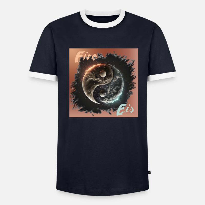 Fire & Eis Yin Yang – Balance der Elemente Männer Kontrast-T-Shirt