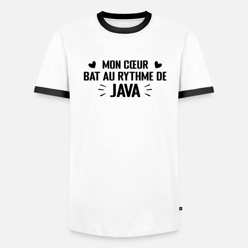 Mon Cœur Bat Au Rythme De Java T-shirt contrasté Homme