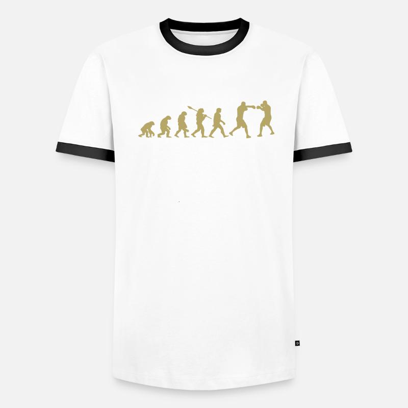 Evolution des Boxens | Boxer-Geschenk Männer Kontrast-T-Shirt