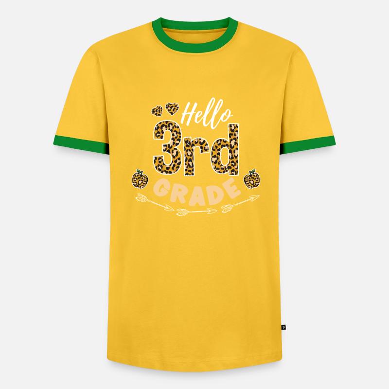 Hello 3rd Grade Leopard Teacher - Men's Ringer Shirt - undefined