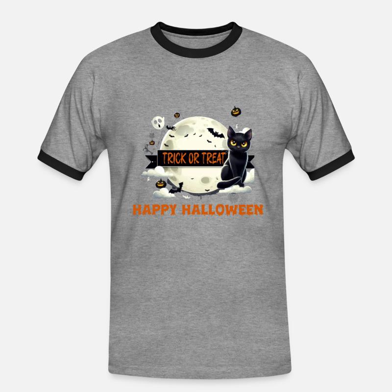 SÜßES ODER SAURES - Männer Kontrast-T-Shirt - Grau meliert/Schwarz