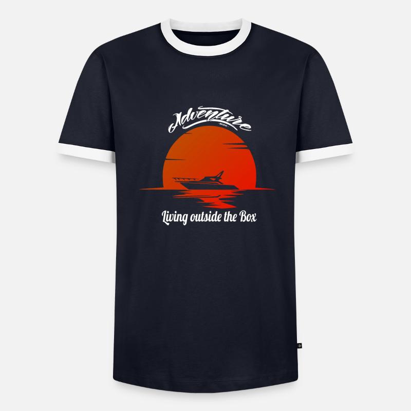 Motorboot Boot Design Retro - Männer Kontrast-T-Shirt - undefined