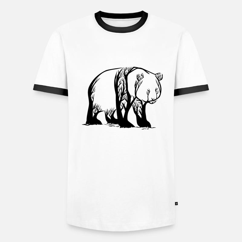 Panda Tree / Bär Asien bedroht Bambus Geschenkidee Männer Kontrast-T-Shirt