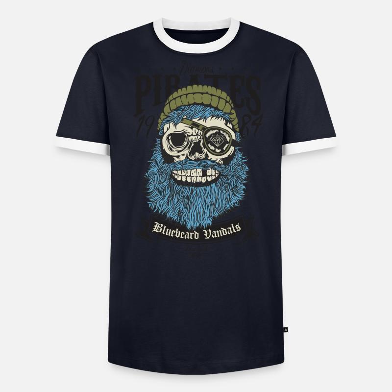 Piratenschädel Männer Kontrast-T-Shirt