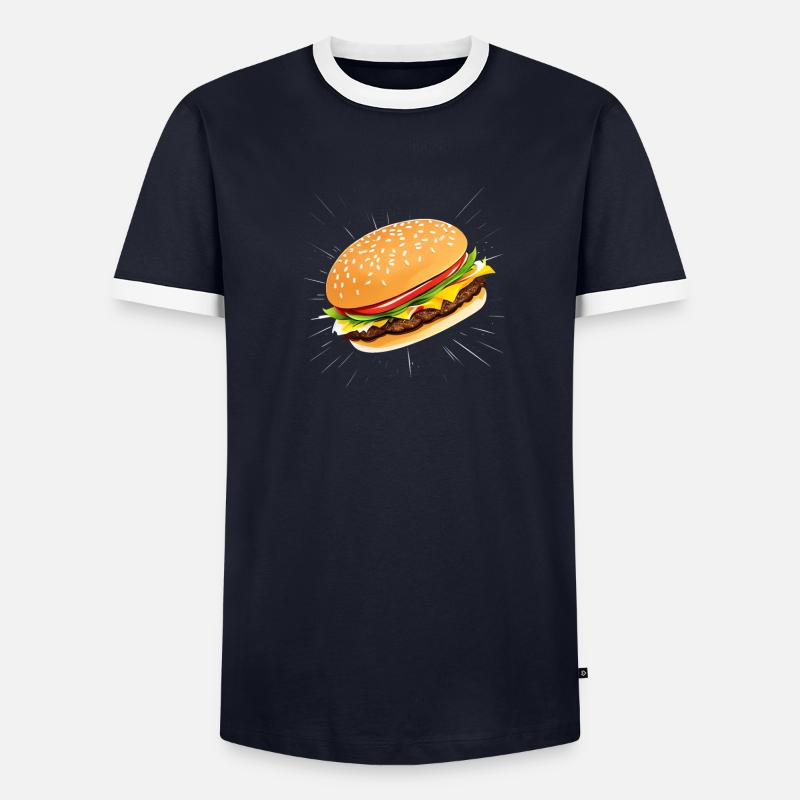 Cheeseburger Männer Kontrast-T-Shirt