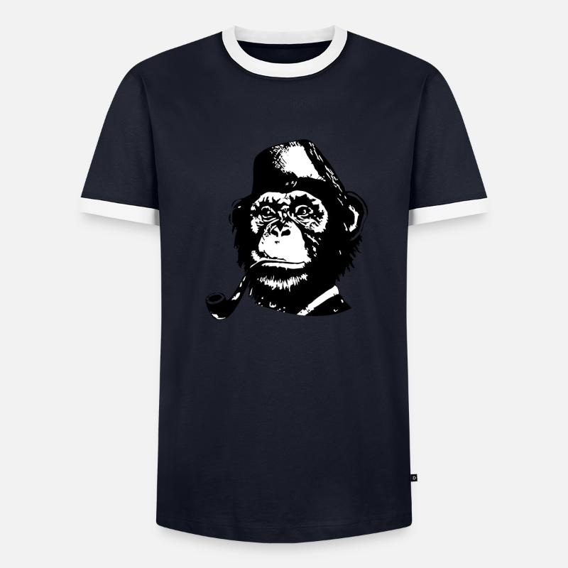 Affe Männer Kontrast-T-Shirt