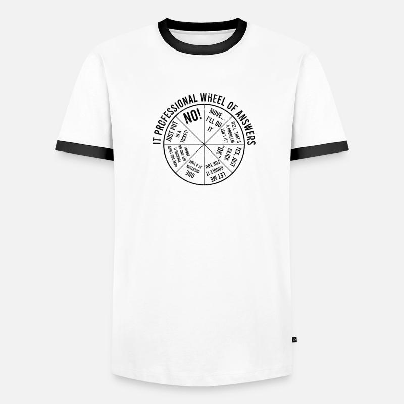 Roue des réponses des professionnels de l’informatique - code T-shirt contrasté Homme