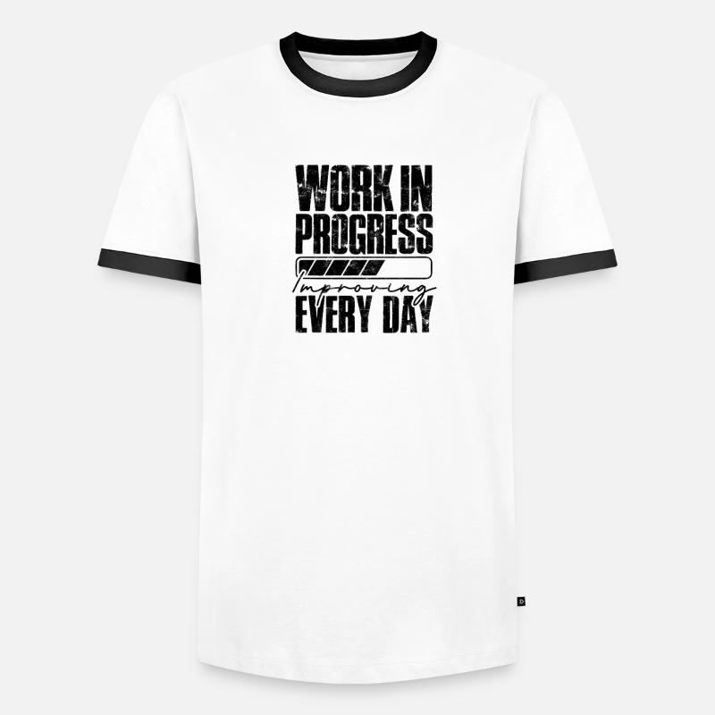 Work in progress: improving every day - Job Men's Ringer Shirt