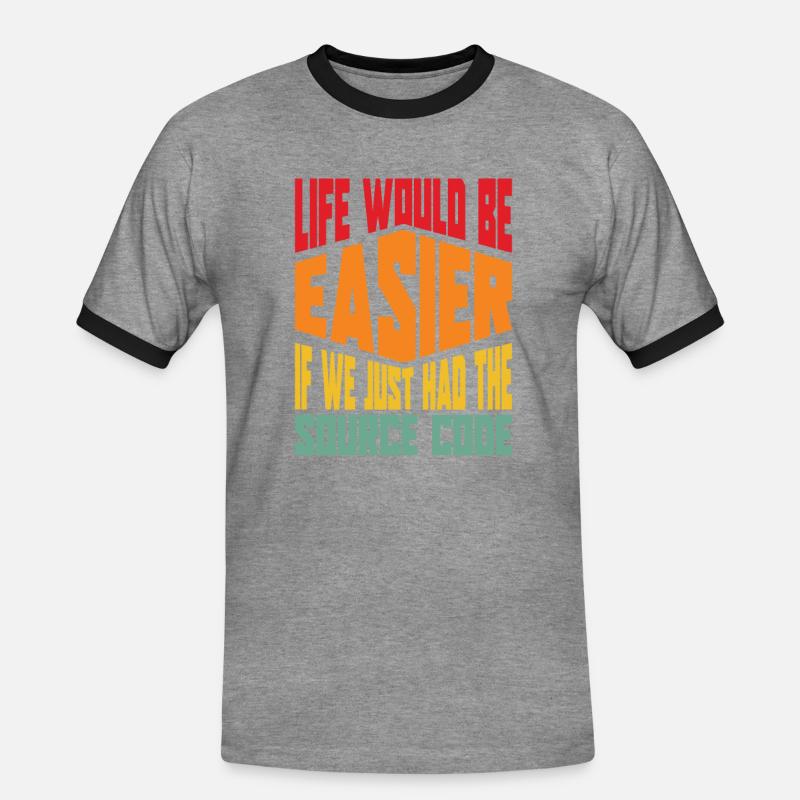 Programmer Coder Software Developer - Men's Ringer Shirt - heather grey/black