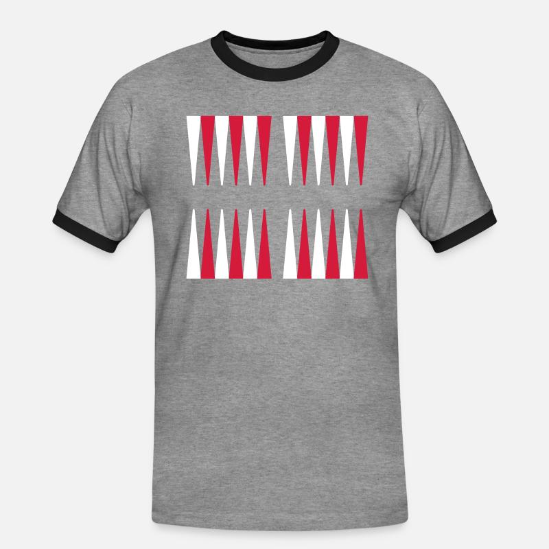 Backgammon - Männer Kontrast-T-Shirt - Grau meliert/Schwarz