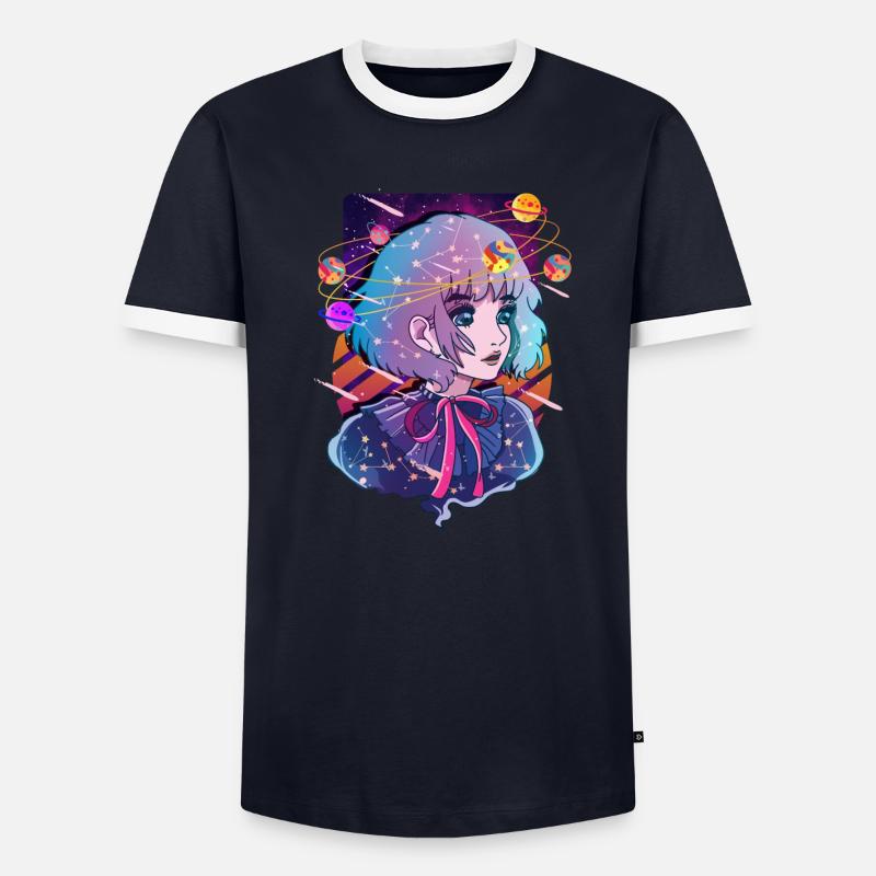 Anime Solar System Dizzy Planets Men's Ringer Shirt