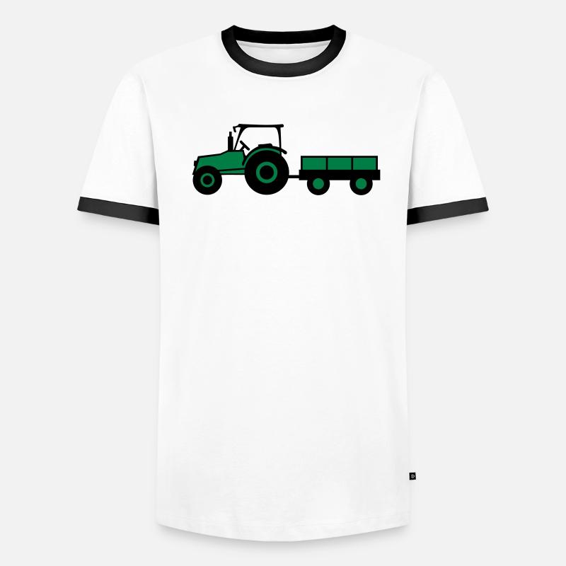 Tractor With Trailer Men's Ringer Shirt