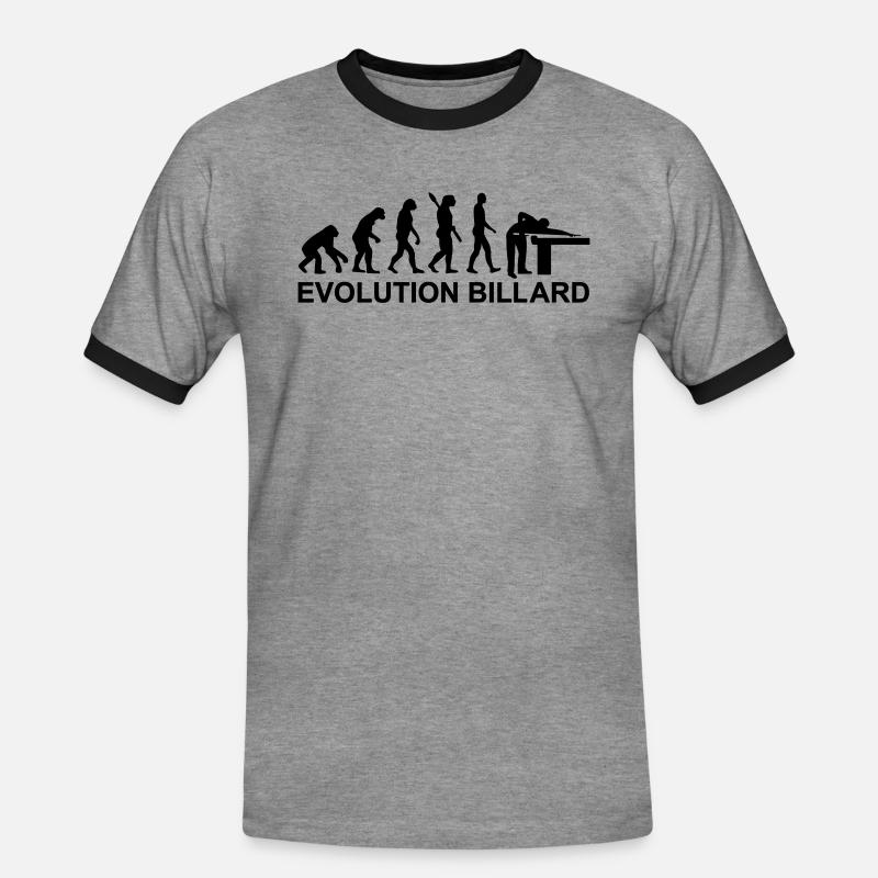 Evolution Billards - Men's Ringer Shirt - heather grey/black