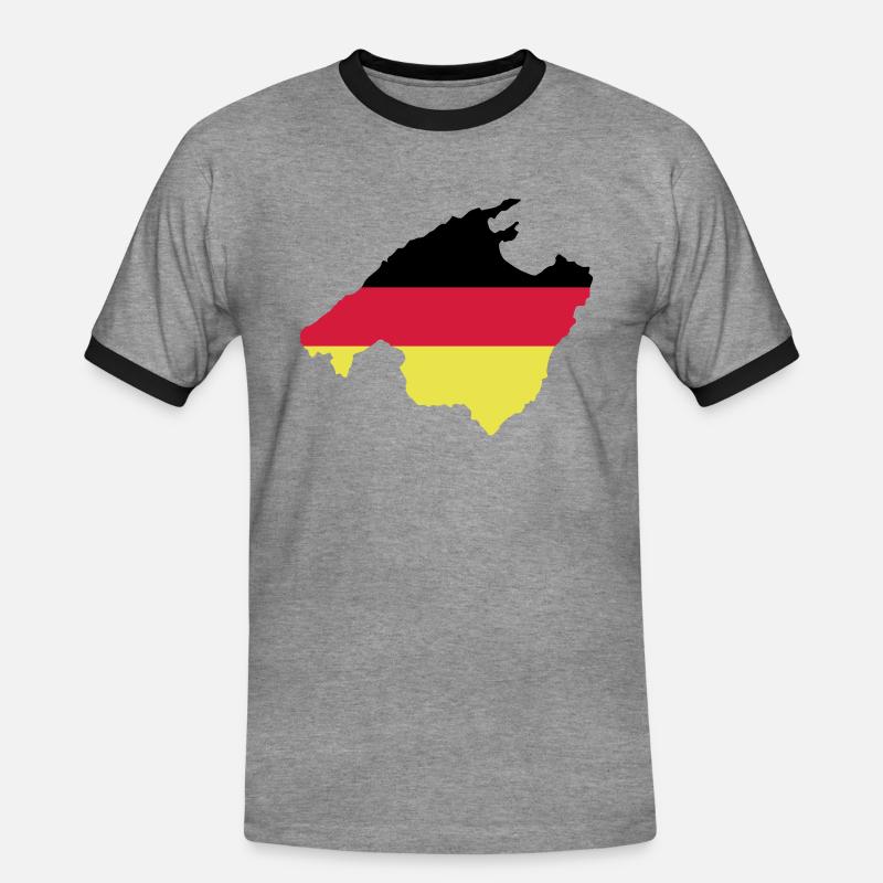 Mallorca - Männer Kontrast-T-Shirt - Grau meliert/Schwarz