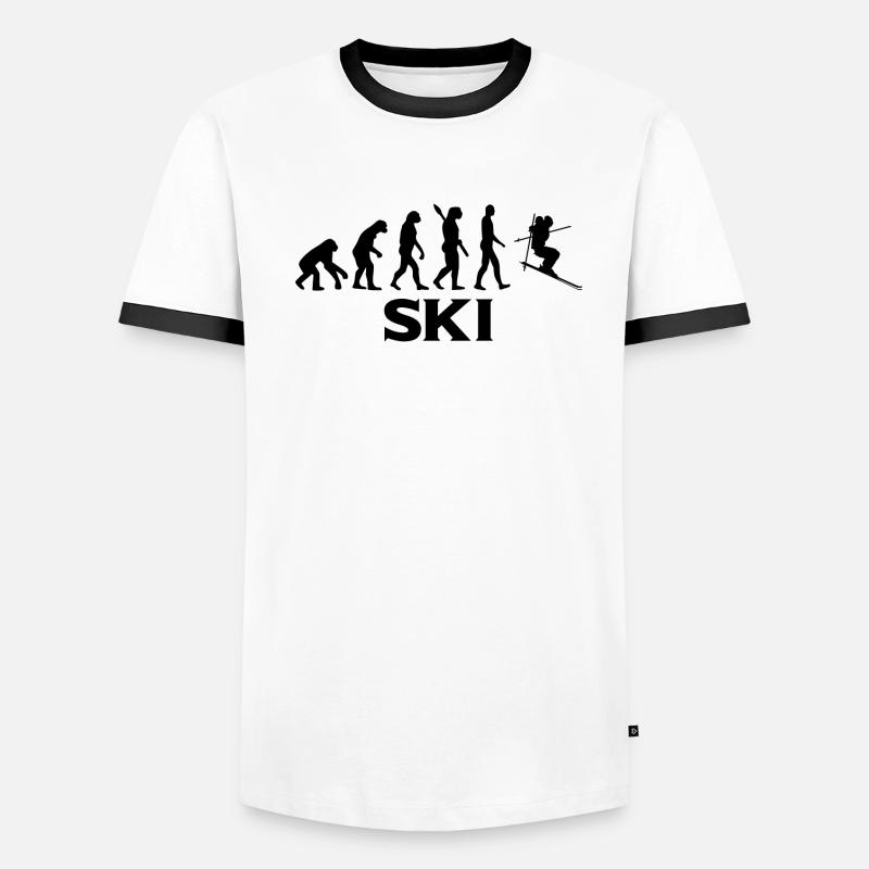 Evolution Pistes de ski skieurs bt T-shirt contrasté Homme