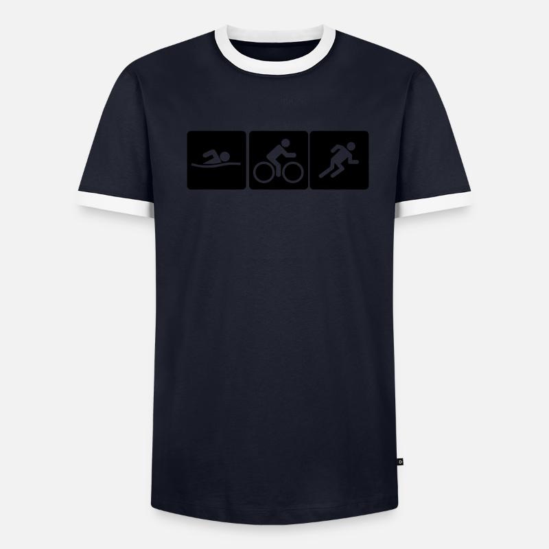 Course de vélo de triathlon T-shirt contrasté Homme