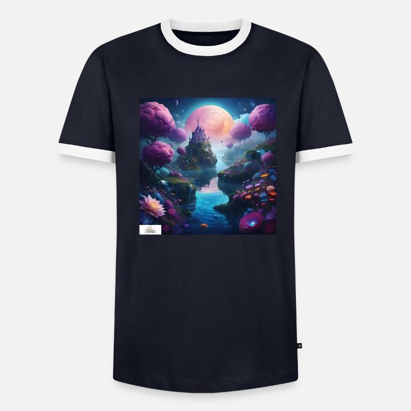 Ätherisches Königreich Traumlandschaft Männer Kontrast-T-Shirt