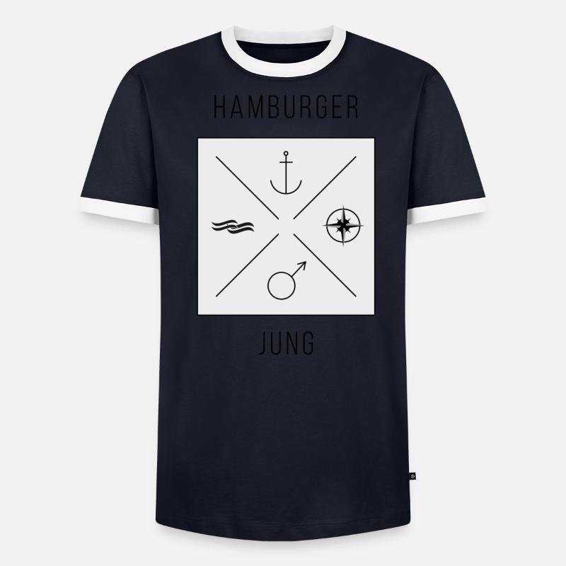 Hamburger Jung Männer Kontrast-T-Shirt