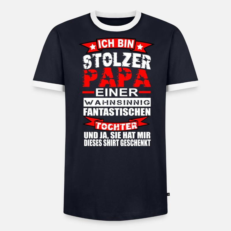 Vater Tochter Geschenk stolzer Papa Geschenkidee Männer Kontrast-T-Shirt