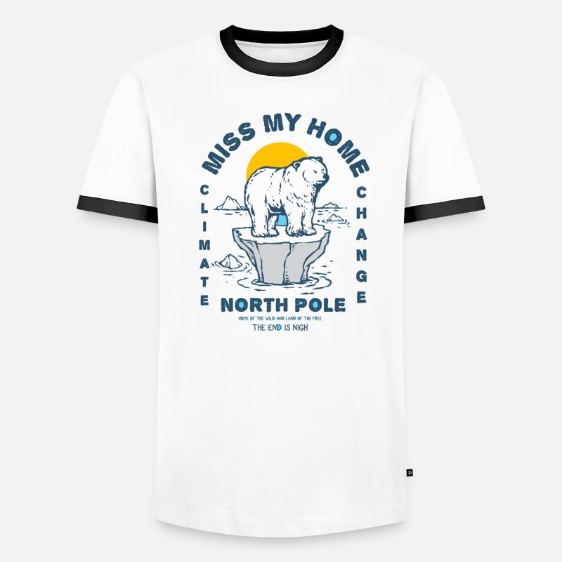 Eisbear Arctic climate change North Pole melting ice Men's Ringer Shirt