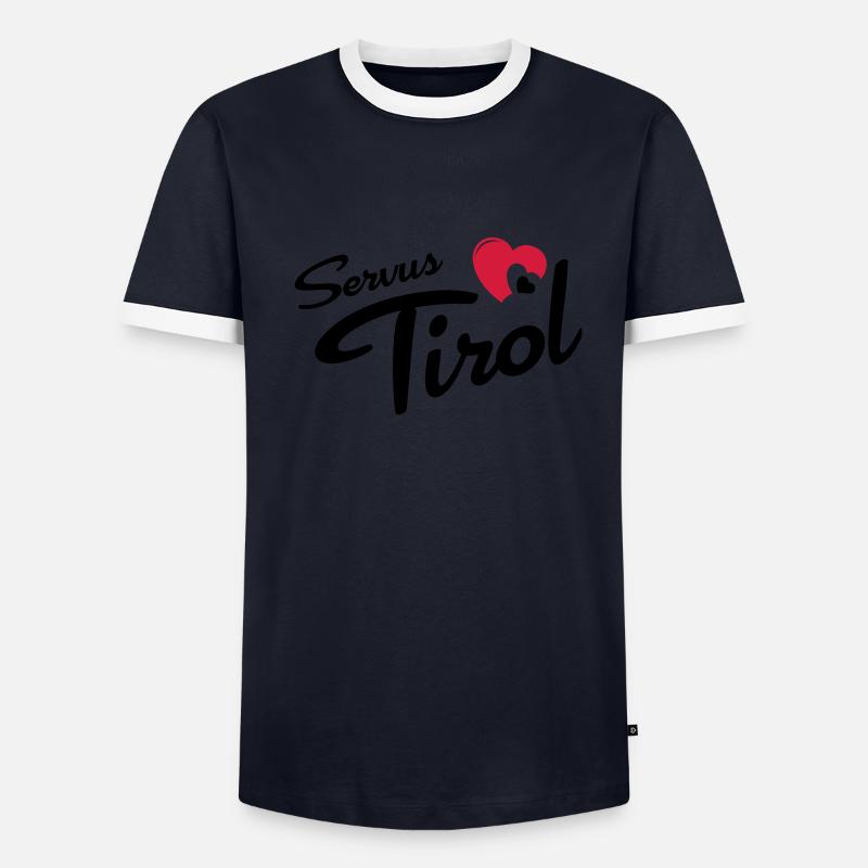 Servus Tyrol avec le coeur T-shirt contrasté Homme
