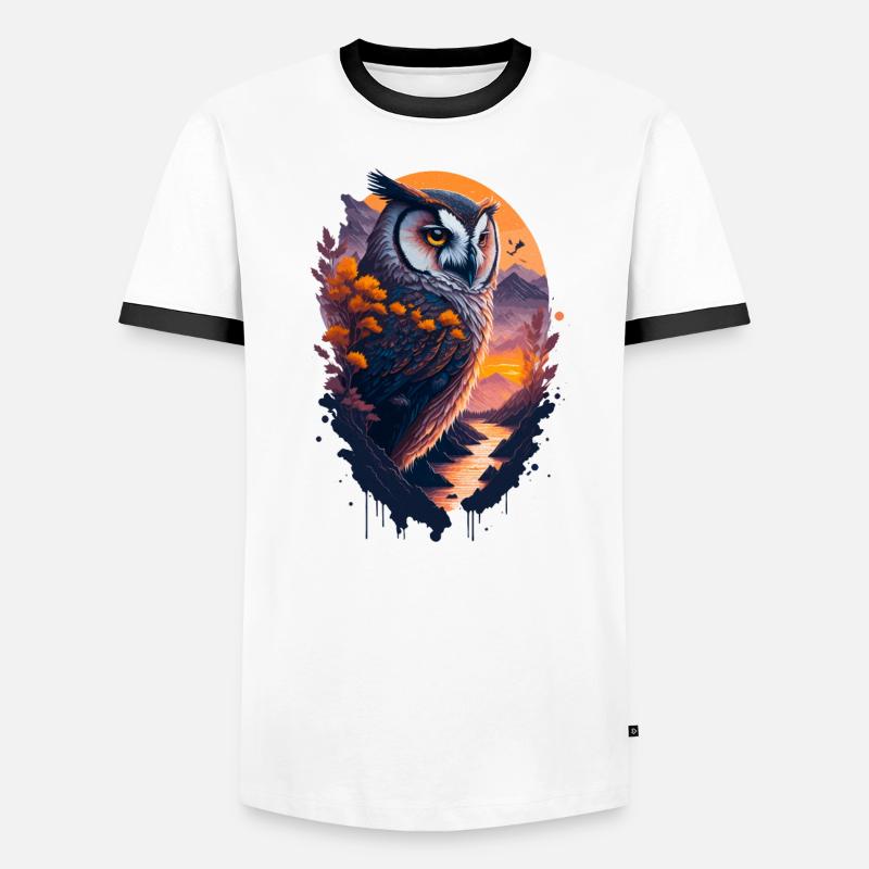 Schöne Eule Männer Kontrast-T-Shirt
