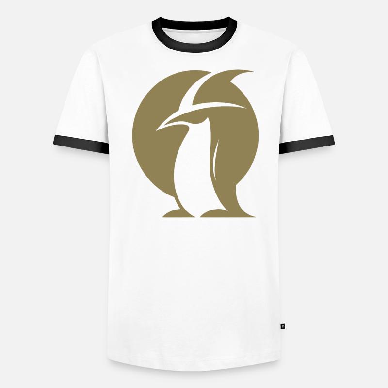 Penguin Witch Hat Silhouette Magical Creatures Men's Ringer Shirt