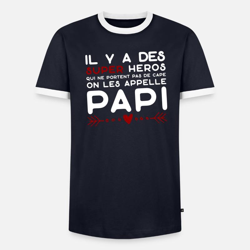 Papi super héros cadeau papy T-shirt contrasté Homme