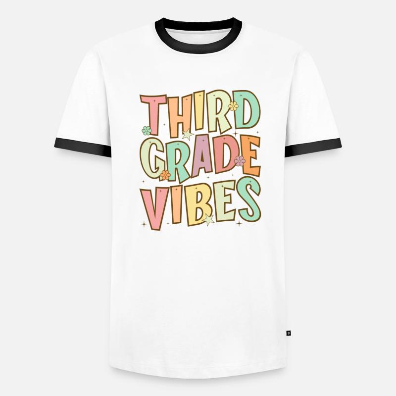 Third Grade Vibes - 3rd Grade Team Retro 1st Day Men's Ringer Shirt