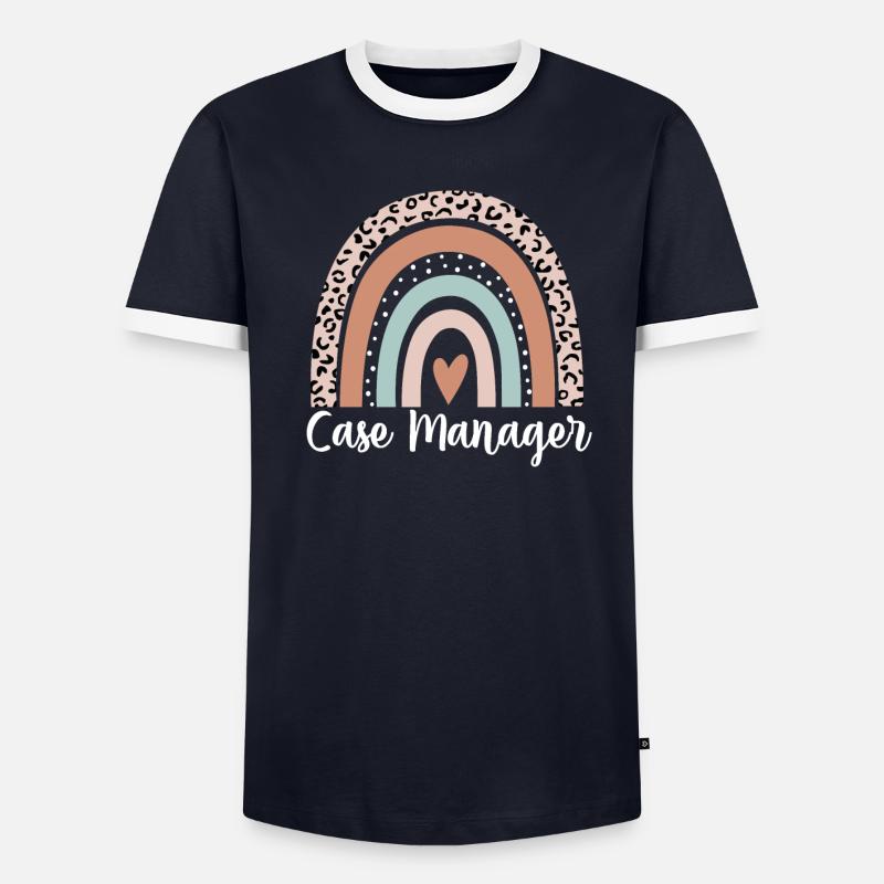 Fallmanager Regenbogenleopard Lustiger Fallmanager - Männer Kontrast-T-Shirt - undefined