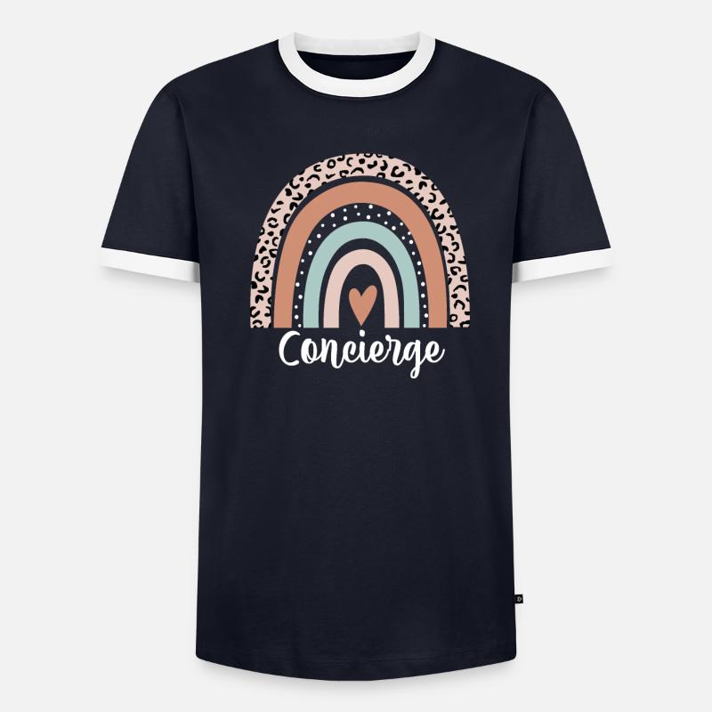Concierge Regenbogen Leopard Lustiger Concierge - Männer Kontrast-T-Shirt - undefined