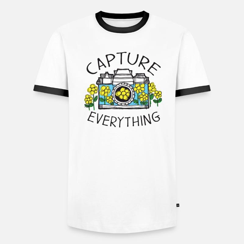 Capture Everything Lively Floral Camera Visual Männer Kontrast-T-Shirt