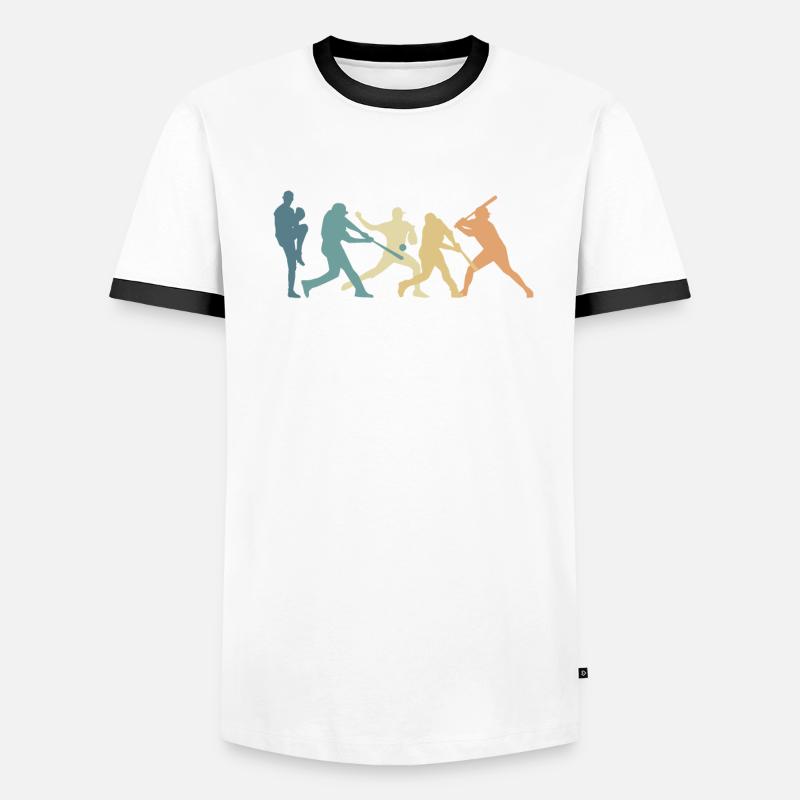 Vintage Baseball Evolution Design Cool T-shirt contrasté Homme