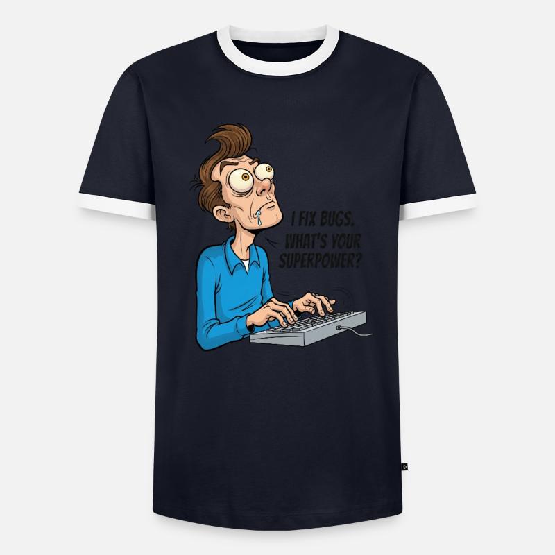 Bug Fixer Superpower: IT Held Design Men's Ringer Shirt
